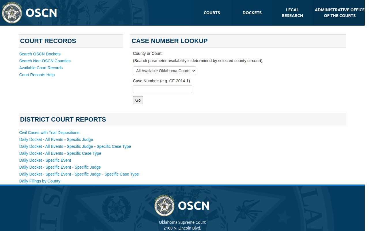 Oklahoma court routing used to check Greer County 72-hour release events